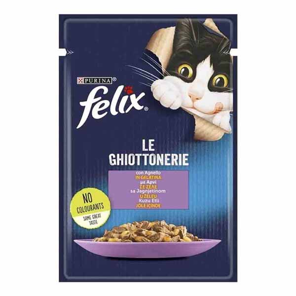 پوچ گربه بالغ 85 گرمی طعم بره در ژلاتین Felix
